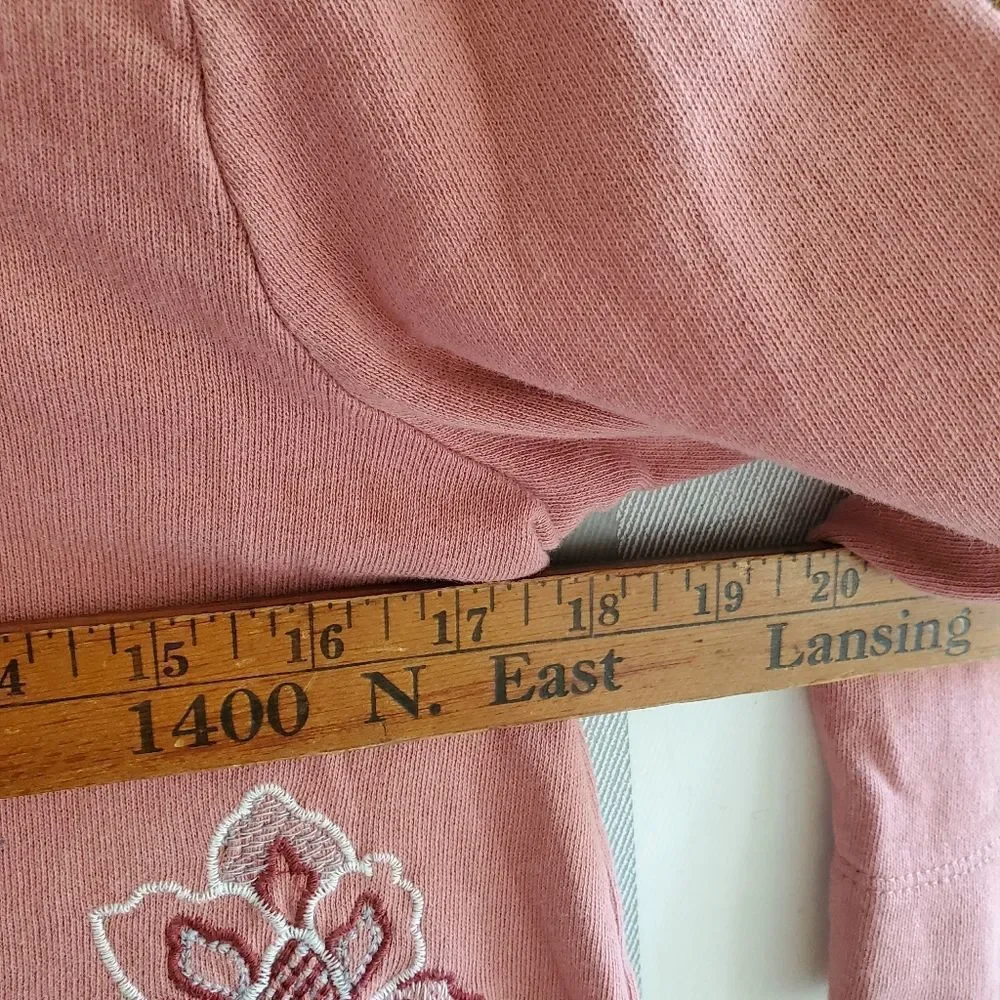 Loft 3/4 sleeve embroidered lightweight sweatshirt small - Picture 6 of 7